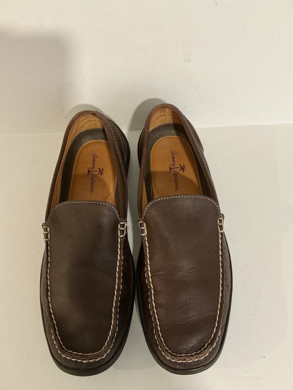 Tommy Bahama Men’s Dark Brown Leather Loafers 11M Driving Casual Shoes